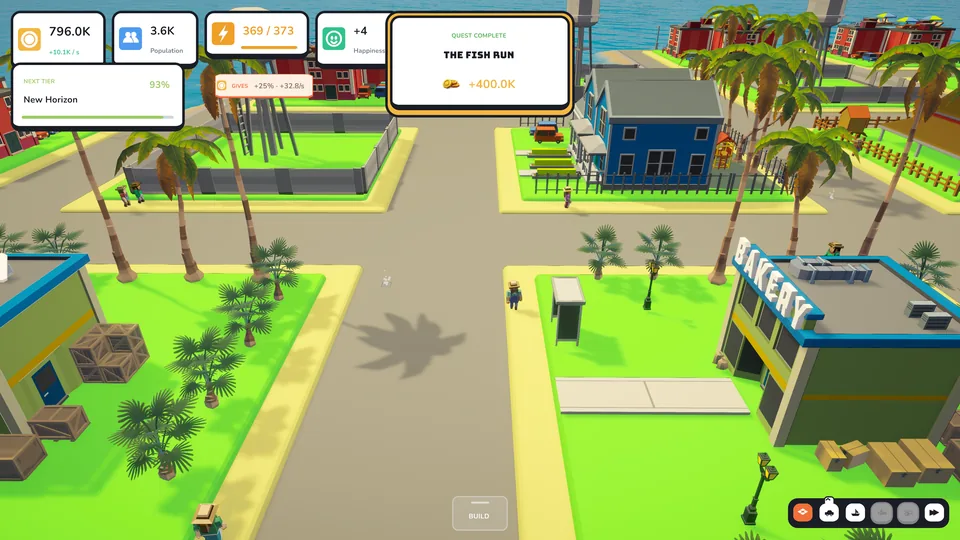 A delivery quest completes beside the Bakery